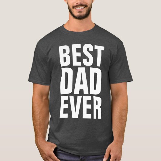 最高のパパEVER Tシャツブラックティー Tシャツ (正面)