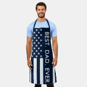 最高のパパEVER USA国旗 エプロン (着用した状態)