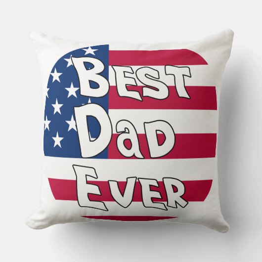 最高のパパEVER USA国旗 クッション (正面)