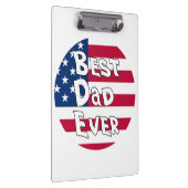 最高のパパEVER USA国旗 クリップボード (右)