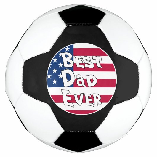 最高のパパEVER USA国旗 サッカーボール (正面)