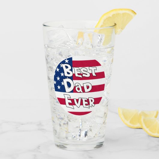 最高のパパEVER USA国旗 タンブラーグラス (アイス裏面)