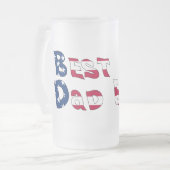 最高のパパEVER USA国旗 フロストグラスビールジョッキ (正面左)