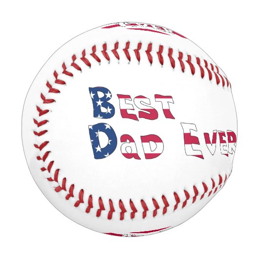 最高のパパEVER USA国旗 野球ボール (正面左)