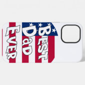 最高のパパEVER USA国旗 iPhoneケース (裏面横)