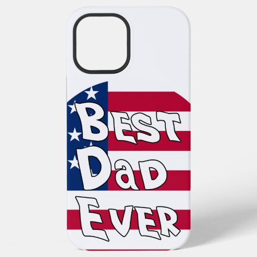 最高のパパEVER USA国旗 iPhoneケース (裏面)