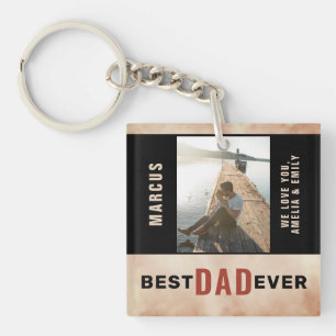 最高のパパEver Water Color Father's Day Photo キーホルダー