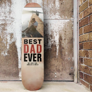 最高のパパEver Water Color Father's Day Photo スケートボード