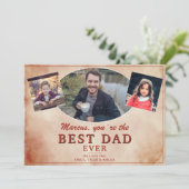 最高のパパEver Water Color Photo Father's Day シーズンカード (スタンド正面)