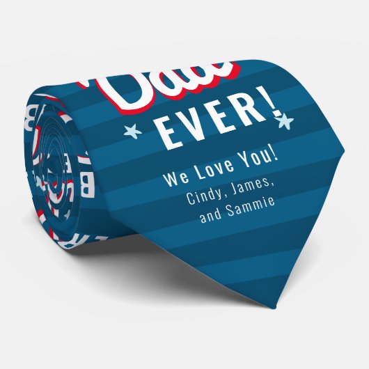 最高のパパEver We Love You名前をカスタムする ネクタイ (ロール)