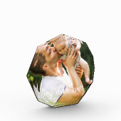 最高のパパEver White Script Father's Day Gift フォトブロック (左)