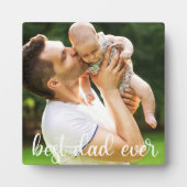 最高のパパEver White Script Father's Day Gift フォトプラーク (正面)