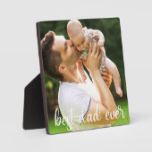 最高のパパEver White Script Father's Day Gift フォトプラーク (正面)