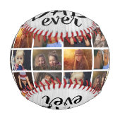 最高のパパEver Wood素朴 6フォトコラージュ 野球ボール (正面)