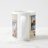 最高のパパEver Wood 3フォトコラージュ父 ジャンボコーヒーマグカップ (裏面)