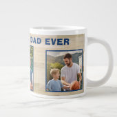 最高のパパEver Wood 3フォトコラージュ父 ジャンボコーヒーマグカップ (右)
