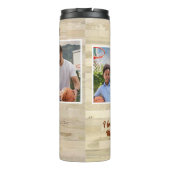 最高のパパEver Wood 3フォトコラージュ父 タンブラー (裏面)