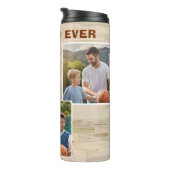 最高のパパEver Wood 3フォトコラージュ父 タンブラー (回転右)