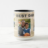 最高のパパEver Wood 3フォトコラージュ父 マグカップ (中央)