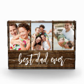 最高のパパEver Wood Father's Day Photo Collage フォトブロック (正面)
