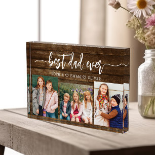 最高のパパEver - Wood Father's Day Photo Collage フォトブロック