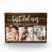 最高のパパEver Wood - Father's Day Photo Collage フォトブロック (正面)