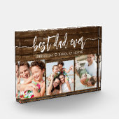 最高のパパEver Wood - Father's Day Photo Collage フォトブロック (左)