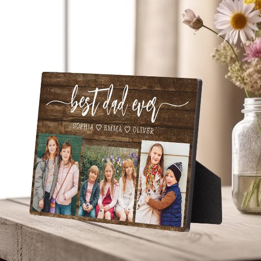 最高のパパEver - Wood Father's Day Photo Collage フォトプラーク