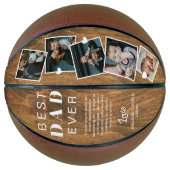 最高のパパEver Woodgrain Faters Dayフォトコラージュ バスケットボール (正面)