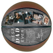 最高のパパEver Woodgrain Faters Dayフォトコラージュ バスケットボール (正面)