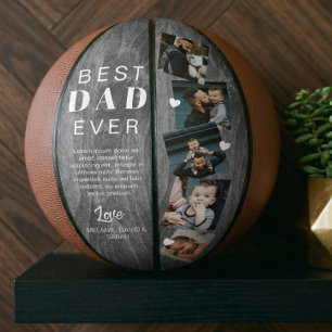 最高のパパEver Woodgrain Faters Dayフォトコラージュ バスケットボール