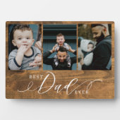 最高のパパEver Woodgrain Faters Dayフォトコラージュ フォトプラーク (正面)