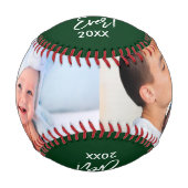 最高のパパEver Year 2 Photo Brush Script Green 野球ボール (正面)