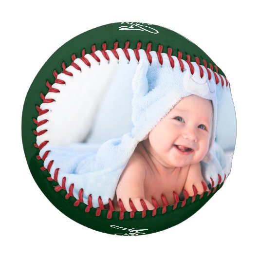 最高のパパEver Year 2 Photo Brush Script Green 野球ボール (正面左)