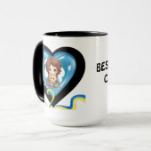 最高のパパinカナダ父のCanadian Hugハート マグカップ (正面左)