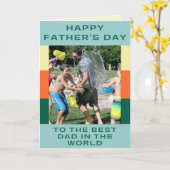 最高のパパin世カスタム界の父の日の写真 カード (黄色い花)