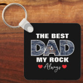 「最高のパパMy Rock Love Always」グラフィック キーホルダー (正面)
