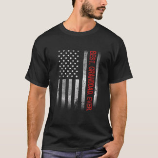 最高のパパPのヴィンテージアメリカ国旗 Tシャツ