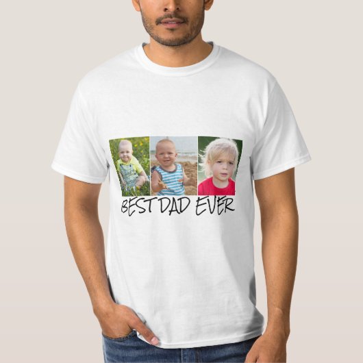 最高のパパPhoto Collage Tシャツ (正面)