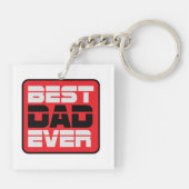 最高のパパTシャツ キーホルダー (裏面)