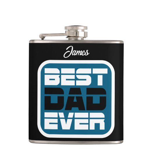 最高のパパTシャツ フラスク (正面)
