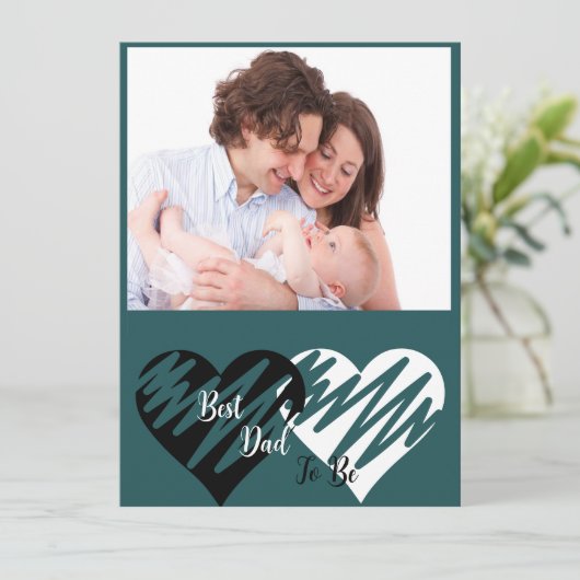 最高のパパTo Be Fanthers Dayハート家族の写真おもしろい シーズンカード (スタンド正面)