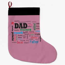 最高のパパWordクラウド スモールクリスマスストッキング