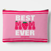 最高のパーソナライズされたお母さんいつもイチゴのお母さんの日 アクセサリーポーチ (正面)