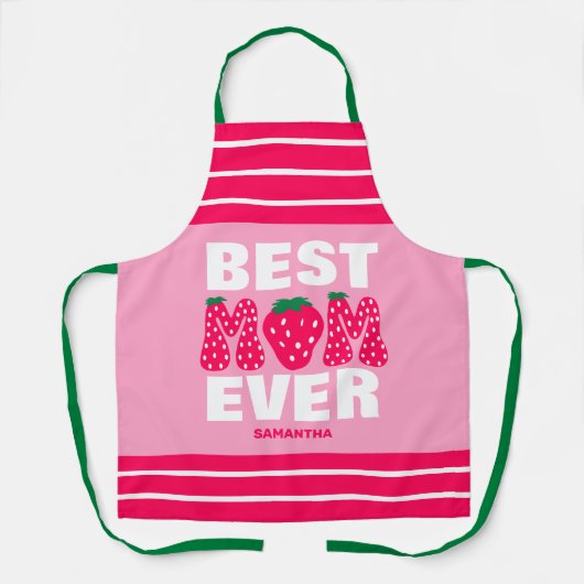 最高のパーソナライズされたお母さんいつもイチゴのお母さんの日 エプロン (正面)