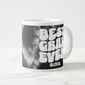 最高のパーソナライズされたグラードエバーブラック絞り染め ジャンボコーヒーマグカップ (正面右)