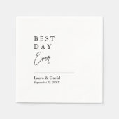 最高のパーソナライズされたデイミニマル結婚紙 スタンダードカクテルナプキン (正面)