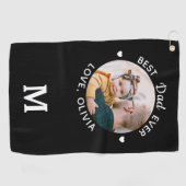 最高のパーソナライズされたパパモダン写真 ゴルフタオル (横)