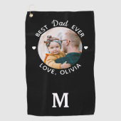 最高のパーソナライズされたパパモダン写真 ゴルフタオル (正面)