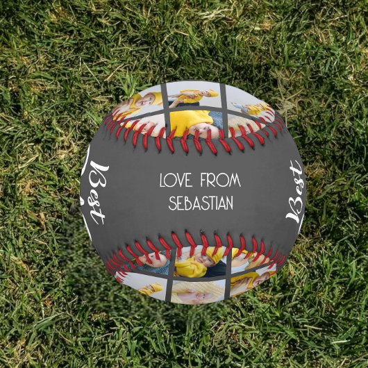 最高のパーソナライズされたパパ写真のコラージュと文字 野球ボール